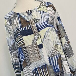 Chico's Womens Abstract Print Lightweight Blouse Tunic Top Chicos 2